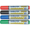 Marker pentru tabla de scris ARTLINE 519 - Dry safe ink 48h, varf tesit 2.0-5.0mm, 4 culori/set