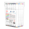 SET 24 MARKERE SKETCHING VARF DUBLU 1MM/7MM CUT PLASTIC DELI - imagine 3