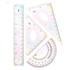 SET GEOMETRIE 4 PIESE MULTICOLOR (RIG.15CM, ECH*2, RAP) DELI - imagine 2