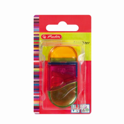 ASCUTITOARE+RADIERA PLASTIC OVALA 2IN1 DIVERSE CULORI BLISTER