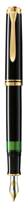 STILOU SOUVERAN M600 M PENITA AUR 14K+ACCESORII PLACATE AUR NEGRU