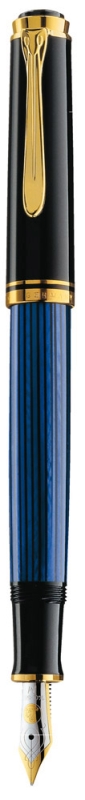 STILOU SOUVERAN M400 M PENITA AUR 14K+ACCESORII PLACATE AUR NEGRU/ALBASTRU