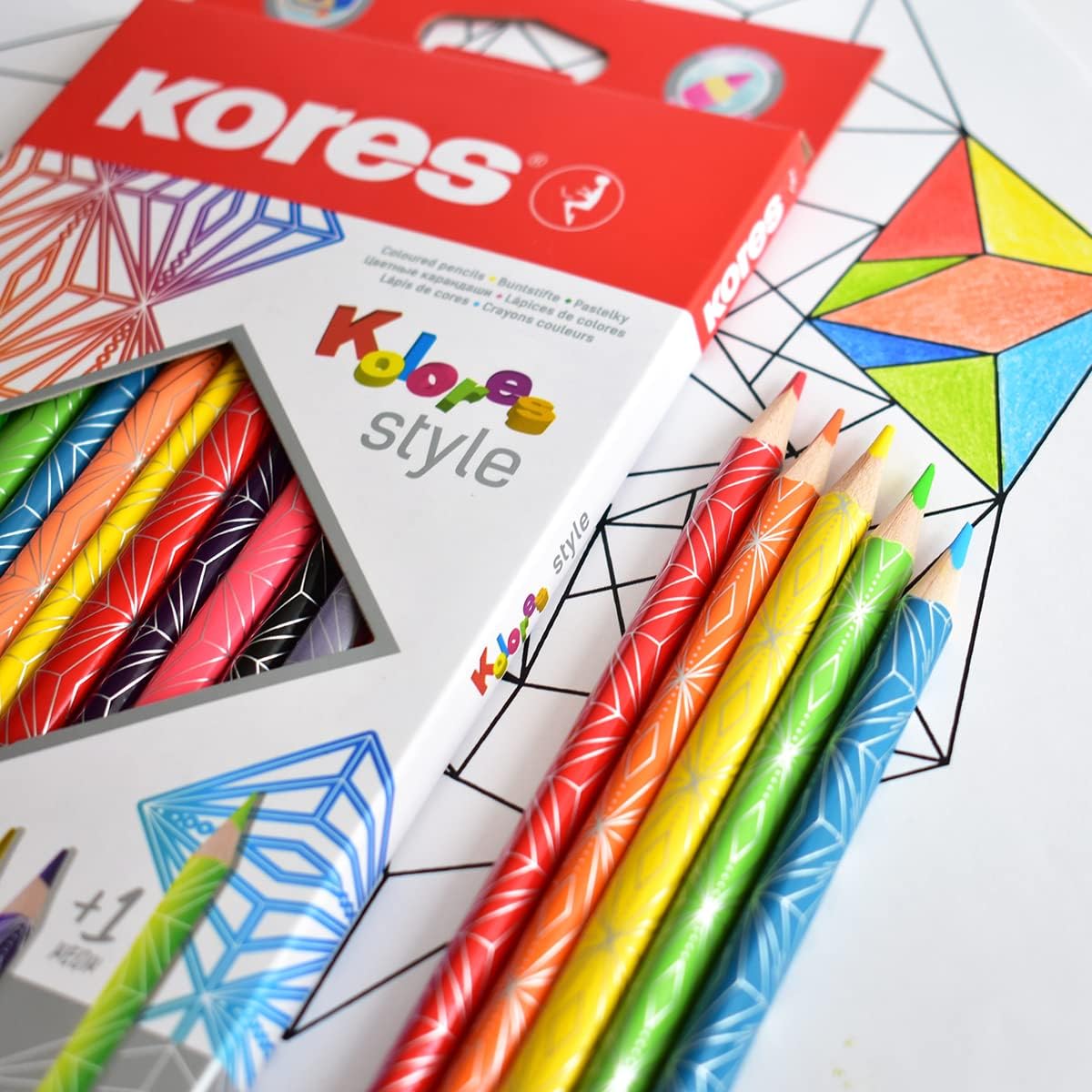 CREIOANE COLORATE 12 CULORI + INCL. 2 METALICE + 1 NEON KORES - imagine 3