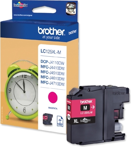 Cartus Cerneala Original Brother Magenta, LC125XLM, pentru DCP-J4110|MFC-J4410|J4510|J4610|J4710|J6520|J6920, 1.2K, (timbru verde 0.15 lei), "LC125XLM"