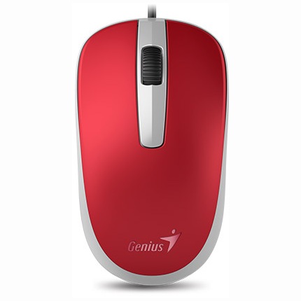MOUSE Genius, "DX-110", PC sau NB, cu fir, USB, optic, 1000 dpi, butoane/scroll 3/1, , rosu, "31010116104" (timbru verde 0.18 lei)