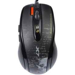 MOUSE A4tech, gaming, cu fir, USB, optic, 3000 dpi, butoane/scroll 4/1, buton selectare viteza, negru, "F5-BK" (timbru verde 0.18 lei)