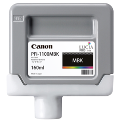 Cartus Cerneala Original Canon Matte Black, PFI-1100MBK, pentru IPF PRO-2000|PRO-4000|PRO-6000, 160ml, incl.TV 0.15 RON,NOPP, "0849C001AA"