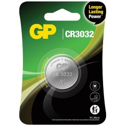 Alternative view of Baterie GP Batteries, butoni (CR3032) 3V lithium, blister 1 buc. "GPCR3032E-2CPU1" "GPPBL3032001" (timbru verde 0.01  lei)