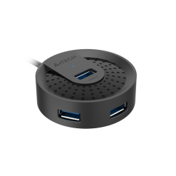 Alternative view of HUB extern A4TECH, porturi USB-A: USB 3.0 x 4, conectare prin USB , cablu 1.0 m, negru, "HUB-30-BK" (timbru verde 0.8 lei)