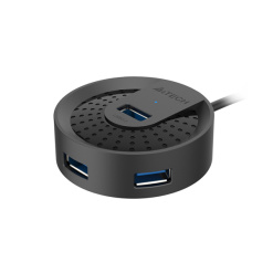 HUB extern A4TECH, porturi USB-A: USB 3.0 x 4, conectare prin USB , cablu 1.0 m, negru, "HUB-30-BK" (timbru verde 0.8 lei)