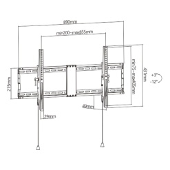 Alternative view of SUPORT de perete GEMBIRD, pt 1 TV/monitor plat, diag. max 43" - 90", inclinatie 3° ~ -12°, max 70 kg, "WM-90T-01"