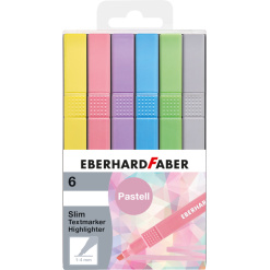 TEXTMARKER SLIM PATRAT SET 6 BUC PASTEL EBERHARD FABER