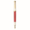 STILOU SOUVERAN M600 F ED SP RED/WHITE PENITA AUR 14K+ACCESORII PLACATE AUR ROSU/ALB CUTIE CADOU