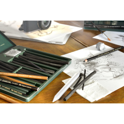 Alternative view of CUTIE 4 BUCATI CARBUNE NATURAL PITT MONOCHROME 9-15 MM FABER-CASTELL
