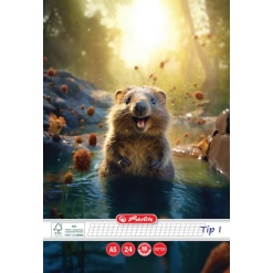 CAIET TIP I A5 24F 80G/MP FSCÂ® MIX FUNNY WILDLIFE