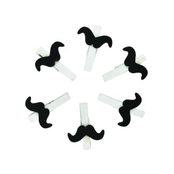 Accesorii creatie - lemn - carlig alb mustati, 4.5cm, set 6 buc, Colorarte