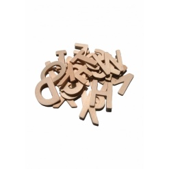 Accesorii creatie - lemn - alfabet, 2.4x4.5cm, set 26 buc, Colorarte