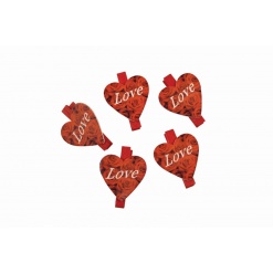 Alternative view of Accesorii creatie - lemn - inimioare LOVE, colorat, 4.5cm, set 6 buc, Colorarte