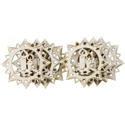 Accesorii creatie - lemn decupat - stea cu lumanare, set 6 buc, Colorarte