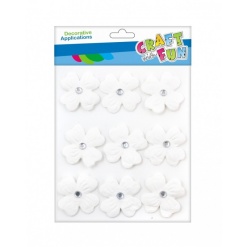Alternative view of Accesorii creatie - flori fetru, alb, autoadezive, set 9 buc, Craft with Fun, 463857