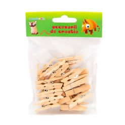 Alternative view of Accesorii creatie - lemn - carlig, natur, 3.5cm, set 24 buc, Colorarte