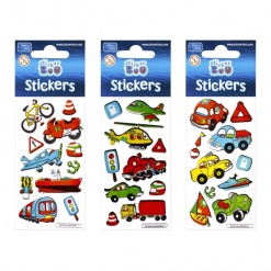 Abtibilduri - autovehicule mici, set 10-11 buc, Sticker Boo, 237274