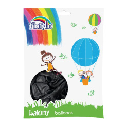 Baloane aniversare Fiorello, 25.4cm, negru metalizat, 170-2501, set 100 buc
