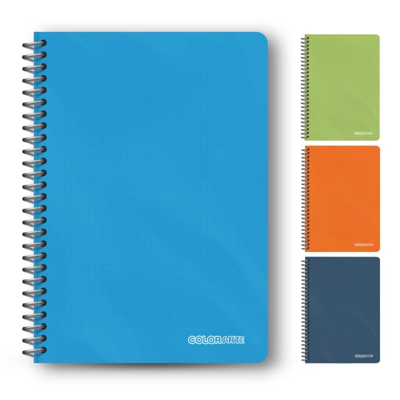 Caiet cu spirala plastic A4 Colorarte, 80 file, velin, colturi rotunjite, coperta plastic 350microni, 70g/mp - imagine 2