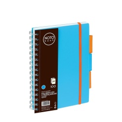 Alternative view of Caiet cu spira A5 Grand, 100 file, matematica, colturi rotunjite, coperta plastic, albastra, 150-1409