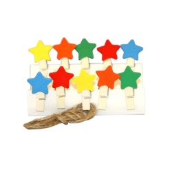 Accesorii creatie - lemn - carlig stelute, set 10 buc, Colorarte