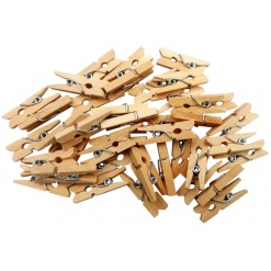Accesorii creatie - lemn - carlig, natur, 2.5cm, set 40 buc, Colorarte