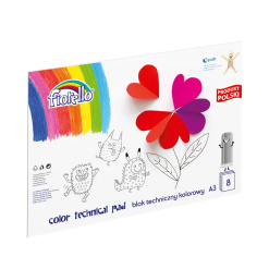 Alternative view of Bloc tehnic colorat A3 Fiorello 150-1439, 160g/mp, mix diverse culori, set 8 file