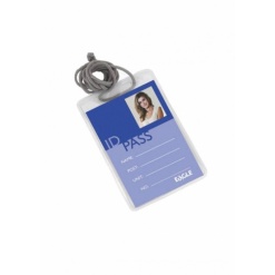 Alternative view of Suport ecuson cu snur Eagle EC003-1, vertical, 106x73mm, plastic, transparent, set 12 buc