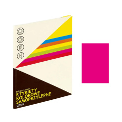 Etichete autocolante Grand 150-1063, 1/A4, 210x297mm, permanente, colturi drepte, roz fluorescent, top 25 coli