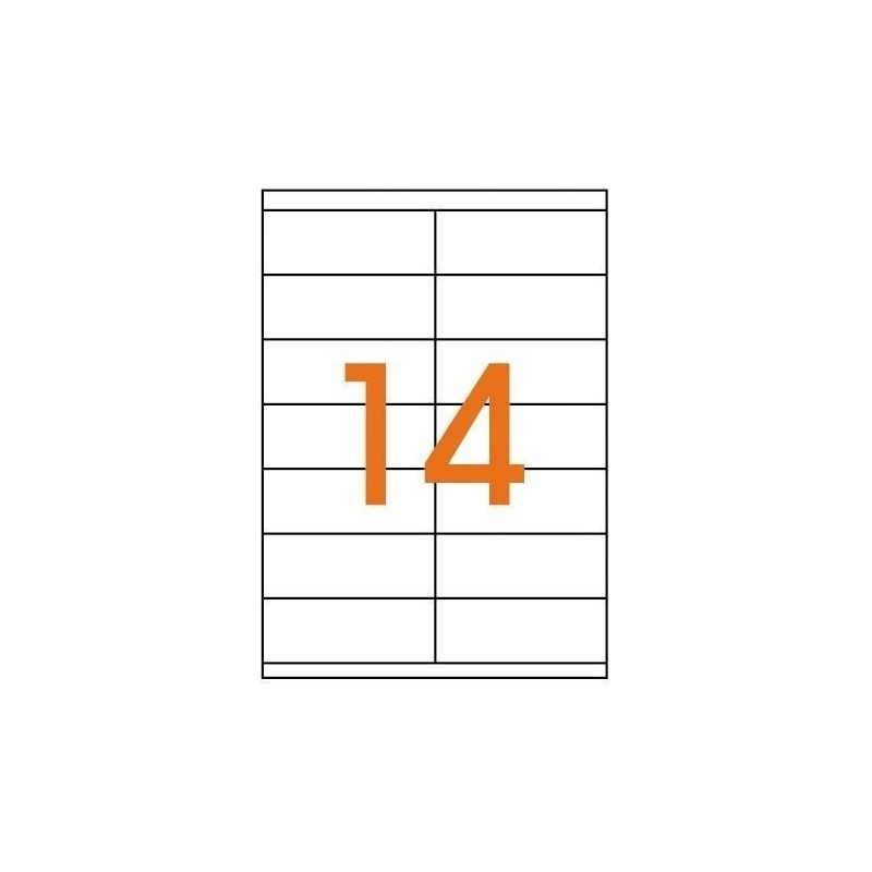 Etichete autocolante Agipa 119002, 14/A4, 105x39mm, permanente, colturi drepte, alb, top 100 coli (1400 etichete) - imagine 2