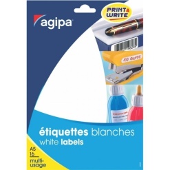 Etichete autocolante Agipa 111832, 77/A6, 8mm, permanente, rotund, albastru, top 6 coli (462 etichete)