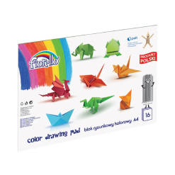 Bloc tehnic colorat A4 Fiorello 150-1436, 80g/mp, set 16 file
