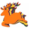 Forme decorative - hartie gumata - ren, 14x15cm, 1mm, diverse culori, set 12 buc, Colorarte