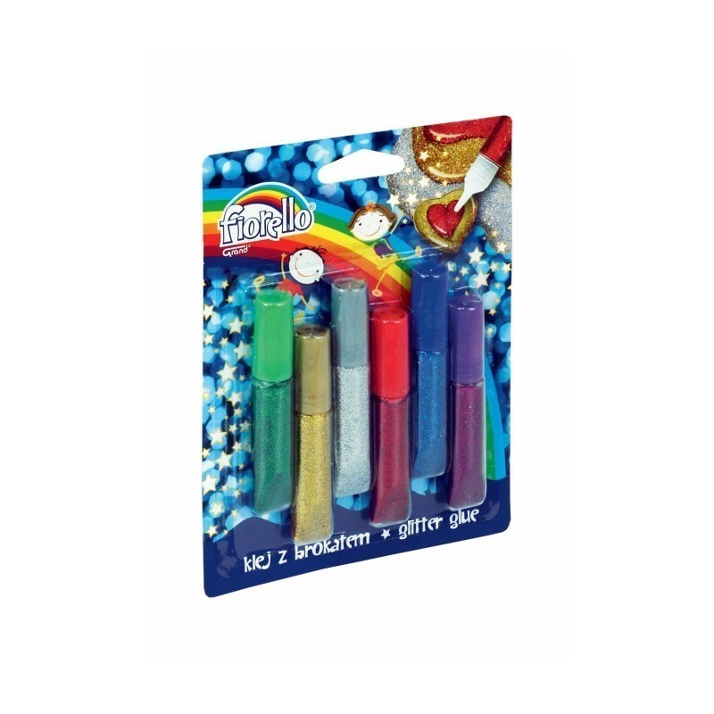 Lipici lichid cu sclipici, 36ml (6x6ml), set 6 culori, Fiorello, GR-BK06B6 / 170-2229 - imagine 2