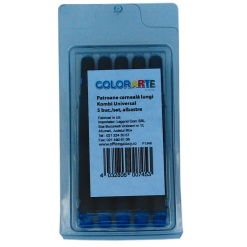 Alternative view of Patroane cerneala lungi (rezerve) Colorarte Kombi Universale, cerneala albastra, blister 5 buc