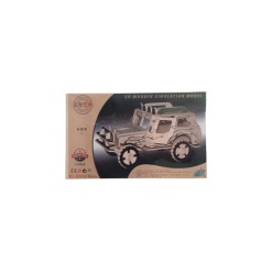 Puzzle lemn 3D - Masina de teren jeep, 2 foi, Colorarte, PJ-S087/A-57