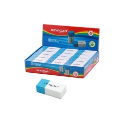 Alternative view of Radiera Keyroad Duo KR971645, dreptunghi, 39x17x12mm, alb-albastru, 2/3 pentru creion, 1/3 pentru pix, cerneala