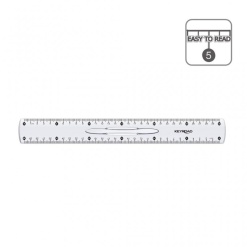 Alternative view of Rigla Keyroad KR971059, 30cm, plastic, transparent, cu maner, blister