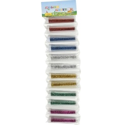 Sclipici decorativ pulbere, diverse culori, set 12 buc, Colorarte