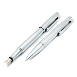 Set cadou stilou + pix Cresco Elegant E850055 E-01, corp metalic argintiu