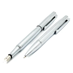 Set cadou stilou + pix Cresco Elegant E850055 E-01, corp metalic argintiu