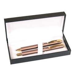 Set cadou stilou + pix Cresco Exclusive S 830146 ES-02, corp metalic bronz clips auriu