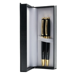 Alternative view of Set cadou stilou + pix Cresco Symphony 850005 SY-03, corp metalic negru clips auriu