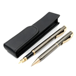 Set cadou stilou + pix + etui Cresco Classic 830026 ES, corp metalic grafit