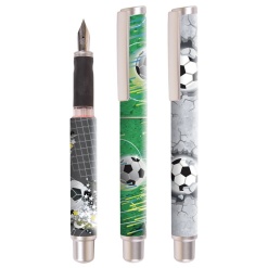 Stilou Cresco GoPen 202000-E, penita iridium, alimentare rezerve, corp plastic diverse culori, model fotbal